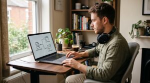 Freelance construyendo un flujo de automatización que conecta un formulario de contacto con un CRM y una notificación de chat